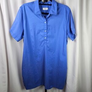 UNTUCKIT For Her Women's Sz XL Popover Presley Blue Shirt Dress Sustainable Prep